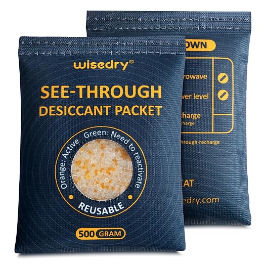 2 x 500 Gram See-Through Silica Gel Desiccant Packets, Large Capacity Moisture Absorbers Bags, product image