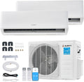 2 Zone Mini Split AC System, 9K+12K BTU, Dual Zone Mini Split Air Conditioner with WiFi Control, Cools Up to 950 Sq.Ft, 25