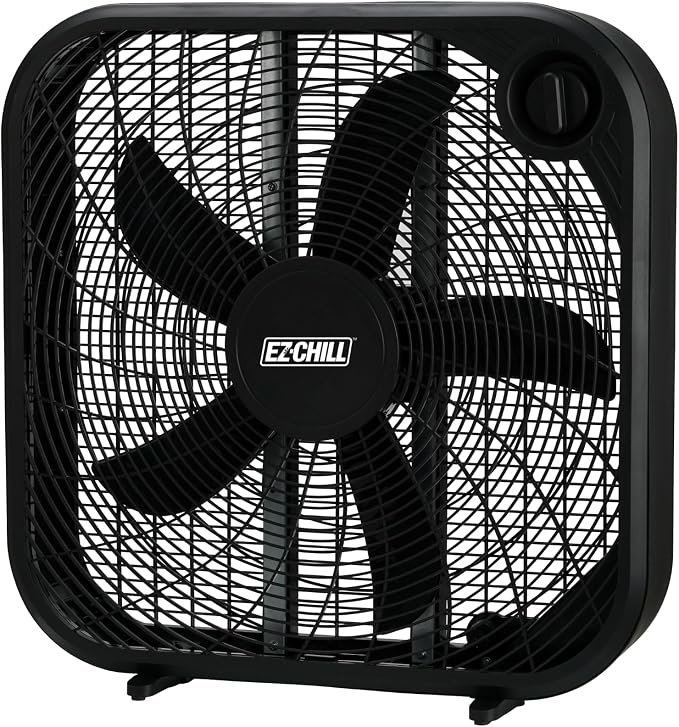 20" 3-Speed Box Fan, Ideal for Home, Bedroom, & Office, Black, product image