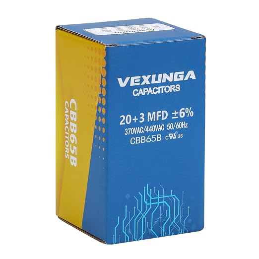 20/3 uF 20+3 MFD 370VAC or 440VAC Dual Run Start Round A/C Capacitor CBB65 Air Conditioner Capacitors for AC, alternate view