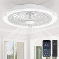 20" Bladeless Ceiling Fan with Light,Low Profile LED Ceiling Fans with Remote & Smart APP Control,Modern Enclosed Flush Mount