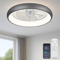 20'' Ceiling Fan with Light, Upgraded Low Profile Fan, Flush Mount Ceiling Fan, 6 Speeds, Dimmable LED, App & Remote Control