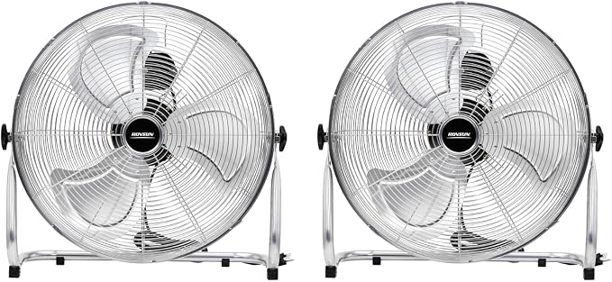 20'' Floor Fans, High Velocity Heavy Duty Metal Industrial Floor Fan for Commercial & Residential, High Power