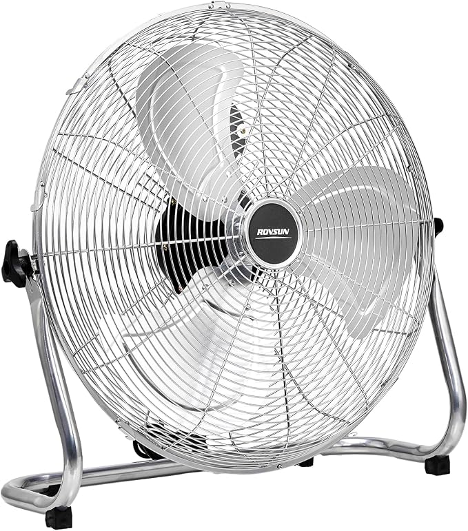 20'' Floor Fans, High Velocity Heavy Duty Metal Industrial Floor Fan for Commercial & Residential, High Power