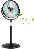 20" High Velocity Industrial Pedestal Fan, Heavy-duty Commercial Standing Fan with 3 Speeds, 360° Rotation, Adjustable Height