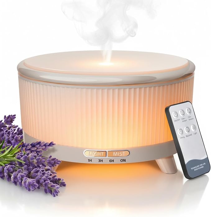 20-Hour Long-Lasting Aromatherapy, 500ML Large Essential Oil Diffuser: Ultrasonic Cool Mist Humidifier with Remote Control