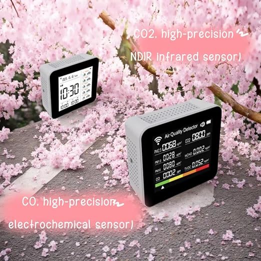 20-in-1 Smart WiFi Air Quality Monitor CO2 CO TVOC HCHO PM2.5 PM10 & Weather Stations Wireless Indoor Outdoor Thermometer