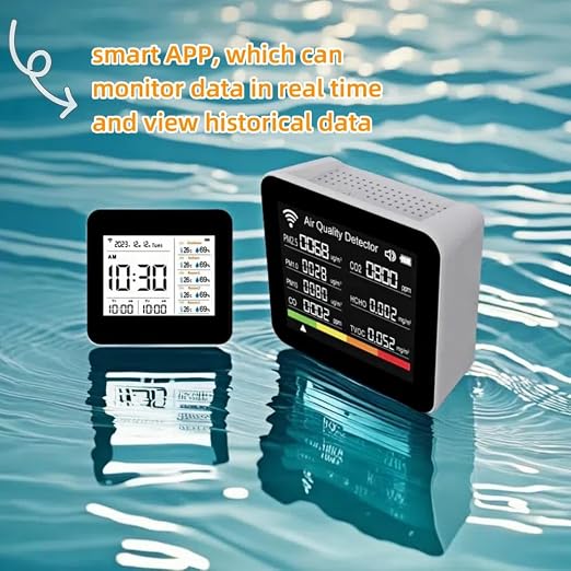 20-in-1 Smart WiFi Air Quality Monitor CO2 CO TVOC HCHO PM2.5 PM10 & Weather Stations Wireless Indoor Outdoor Thermometer