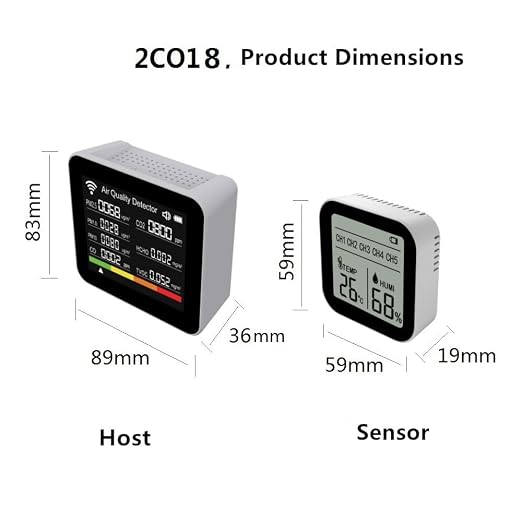 20-in-1 Smart WiFi Air Quality Monitor CO2 CO TVOC HCHO PM2.5 PM10 & Weather Stations Wireless Indoor Outdoor Thermometer