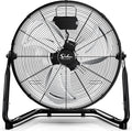 20 Inch 3-Speed High Velocity Heavy Duty Metal Industrial Floor Fan for Warehouse, Workshop, Factory and Basement, Black, 1
