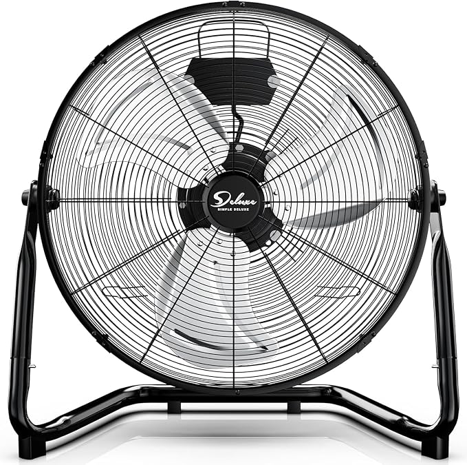 20 Inch 3-Speed High Velocity Heavy Duty Metal Industrial Floor Fans Quiet for Home, Commercial, Residential