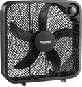 20 Inch Box Fan – 3 Speeds, Window Fans, Floor or Tabletop, 25ft/s, 2025 Upgraded, Superior Air Throw (2295 CFM)