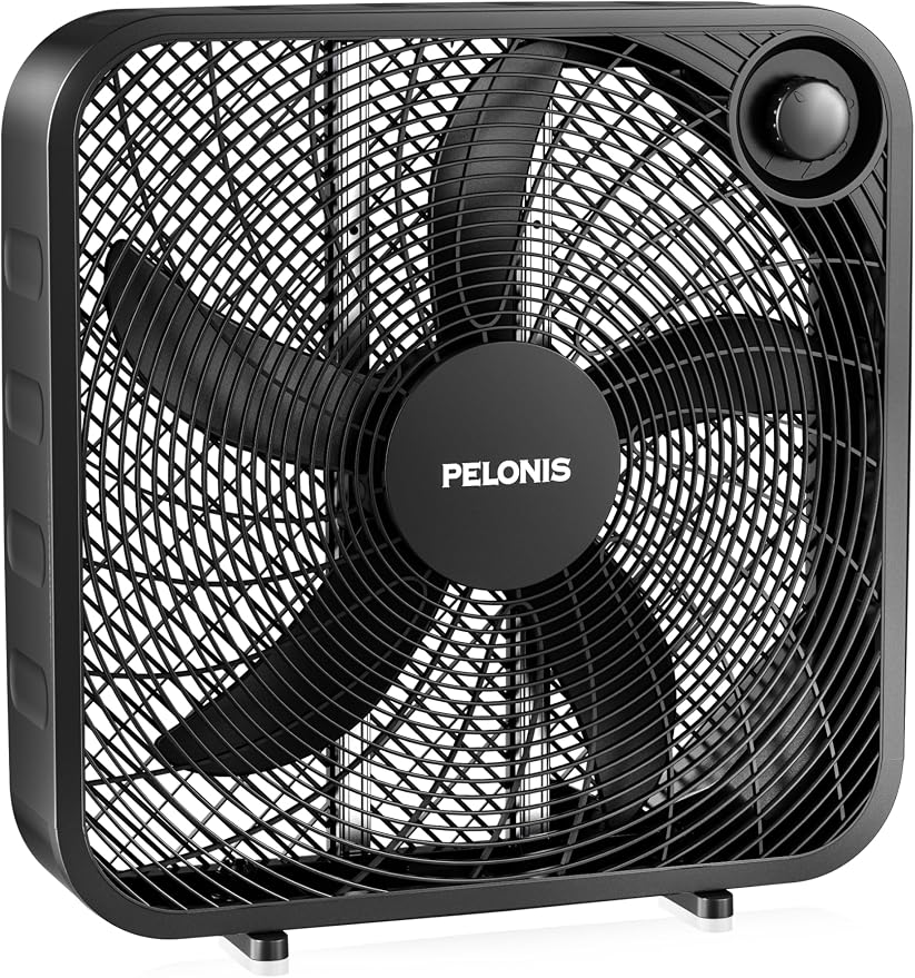 20 Inch Box Fan – 3 Speeds, Window Fans, Floor or Tabletop, 25ft/s, 2025 Upgraded, Superior Air Throw (2295 CFM)
