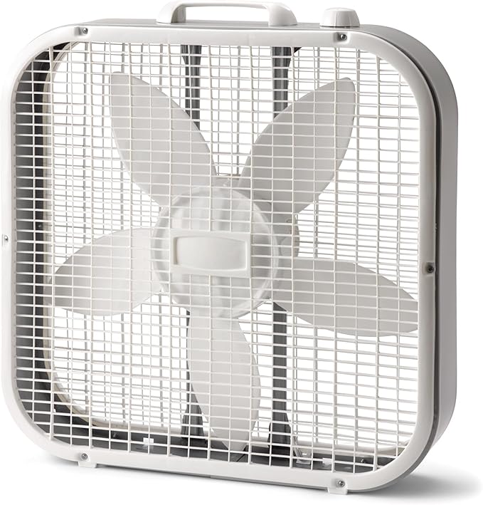 20-inch Classic Box Fan Three-speed weatherproof motor High-speed airflow Space-saving design Energy-efficient and