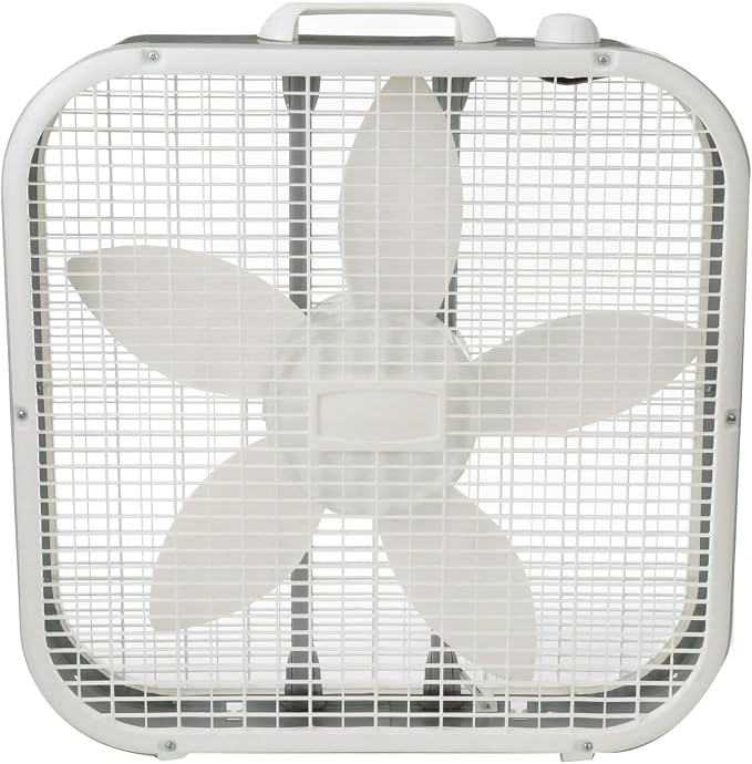20-inch Classic Box Fan Three-speed weatherproof motor High-speed airflow Space-saving design Energy-efficient and