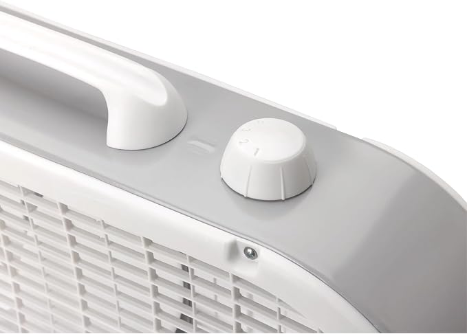 20 Inch Classic Box Fan White 3 Speed Quiet Cooling Fan Weather Resistant Motor Portable with Carry Handle for Home Bedroom