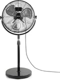 20 Inch Heavy Duty High Velocity Pedestal Fan,Industrial Standing Fan with Adjustable Height and Tilt,3-Speed,Metal Fan for