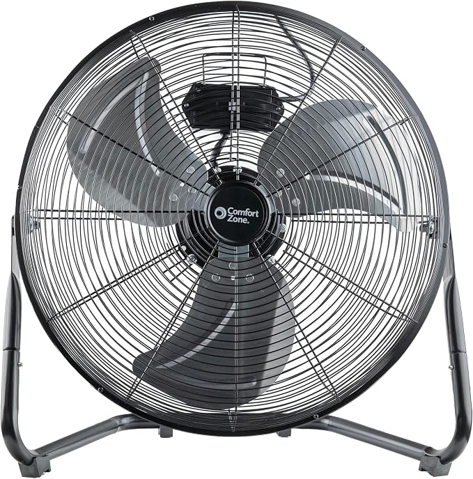 20-Inch High-Velocity Industrial Floor Fan, Heavy-Duty 3-Speed Metal Shop Fan with 180° Adjustable Tilt & Carry, alternate