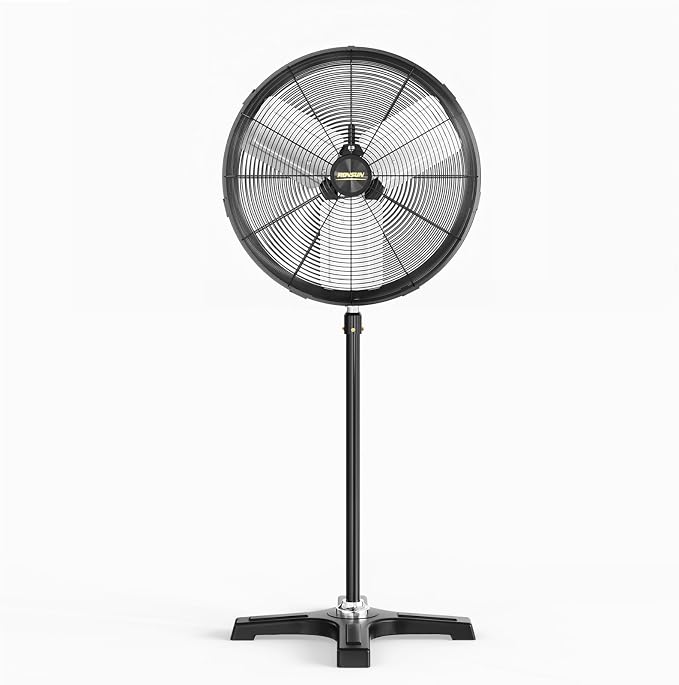 20 Inch Industrial Pedestal Fan,5000CFM High Velocity and Heavy Duty Standing Fan, Metal Fan with One-touch Oscillating
