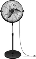 20 Inch Pedestal Standing Fan, High Velocity, Heavy Duty Metal For Industrial, Commercial, Residential, Greenhouse Use