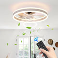 20" Low Profile Ceiling Fan with Light and Remote Control, Flush Mount Bladeless Ceiling Fan, 6-Speed Reversible Modern