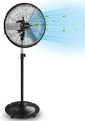 20'' Outdoor Pedestal Fan, 4 Speed Oscillating Pedestal Fan with All Sealed Brushless DC Motor, product image