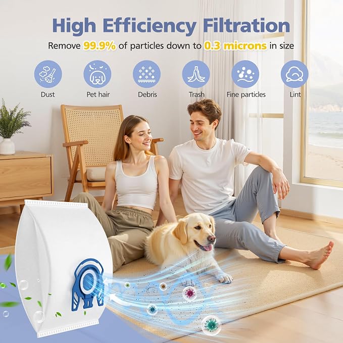 20 Pack 3D Airclean Bags Replacement for GN Vacuum Cleaner Bags for Classic C1 Complete C1 Complete C2 Complete