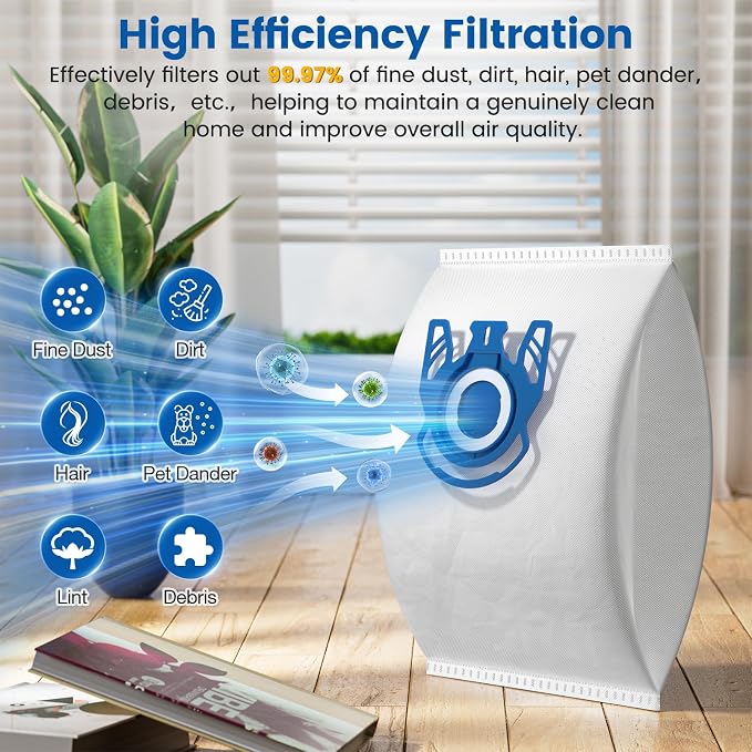 20 Pack 3D Airclean GN Vacuum Bags Compatible with Classic C1, Complete C1, Complete C2, Complete C3, S227 S240, S270