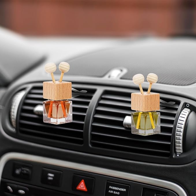 20 Pack Car Diffuser Bottles Empty, Essential Oil Diffuser Bottle with Vent Clip, Clear Glass Perfume Bottle, alternate