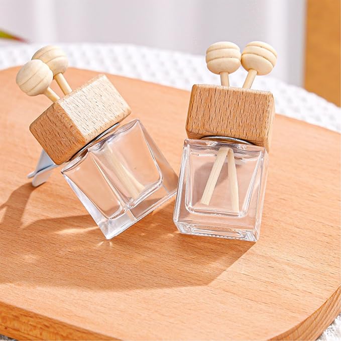 20 Pack Car Diffuser Bottles Empty, Essential Oil Diffuser Bottle with Vent Clip, Clear Glass Perfume Bottle, alternate
