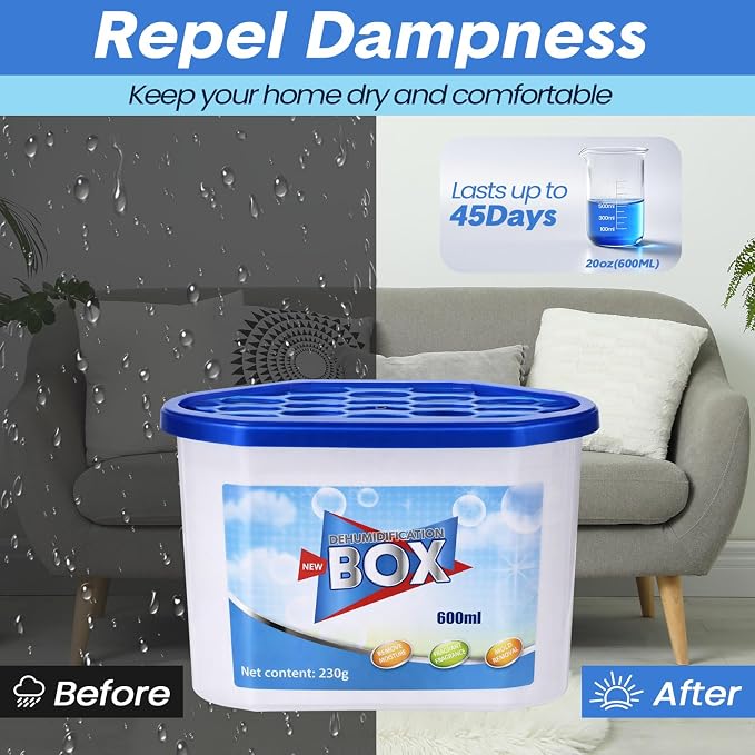 20 Pack Moisture Absorbers 20 oz 600 ml Humidity Absorber Boxes Portable Compact Dehumidifier for Closet Bathroom Car Boats