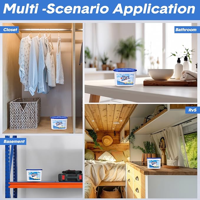 20 Pack Moisture Absorbers 20 oz 600 ml Humidity Absorber Boxes Portable Compact Dehumidifier for Closet Bathroom Car Boats
