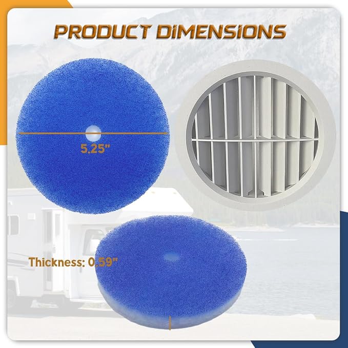 20 Pack Conditioner Filter 5.25” Round RV AC Filters Replacement with Central Hole MERV 8 Rated Vent Filters
