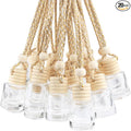 20 Pcs 8ml Hanging Car Air Freshener Diffuser,Empty Clear Glass Essential Diffuser Oil Aromatherapy Fragrance Perfume Pendant