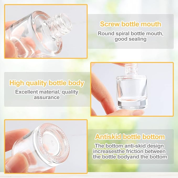20 Pcs 8ml Hanging Car Air Freshener Diffuser,Empty Clear Glass Essential Diffuser Oil Aromatherapy Fragrance Perfume Pendant