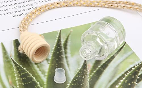 20 Pcs 8ml Hanging Car Air Freshener Diffuser,Empty Clear Glass Essential Diffuser Oil Aromatherapy Fragrance Perfume Pendant