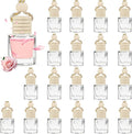 20 Pcs car Diffuser Bottle Set with Wooden Caps,Dropper and Funnel, Empty Glass car air freshener Bottle Bulk Hanging