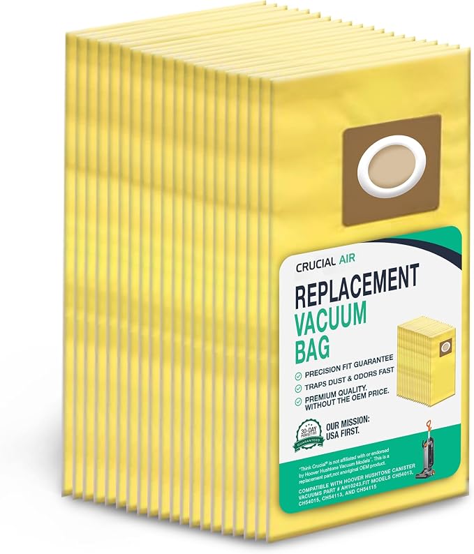 20 Replacements for HushTone Canister Vacuums Bags Part # AH10243, Fits Models: CH54013, CH54015, CH54113 & CH54115