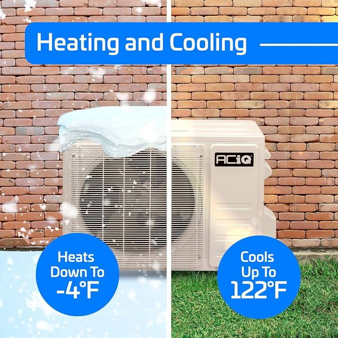 20 SEER2 Essentials 9000 BTU Comfortable Inverter Mini Split AC/Heating System, 0.75 Ton Black Wall Mount Ductless Heat Pump