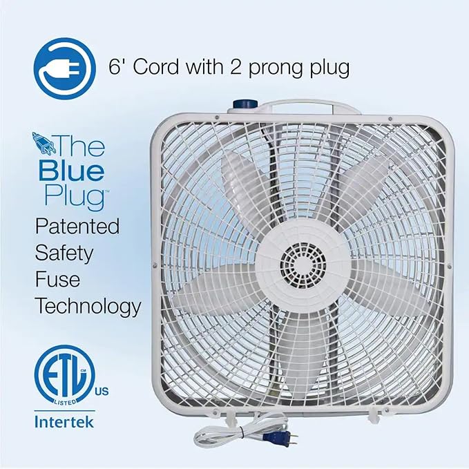 20" Weather-Shield Performance Box Fan, 3-Speed (3720), alternate product view 2