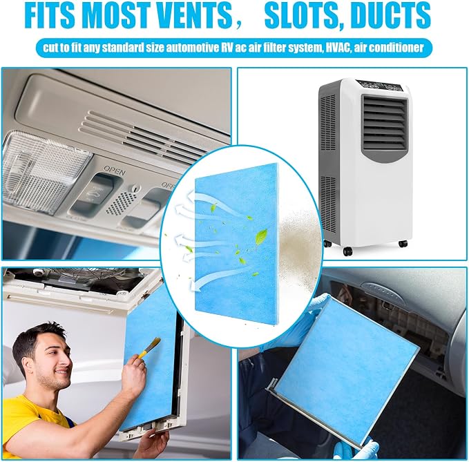 20 x 118 Inch Merv 6 Reusable Air Vent Filter Cut to Size Electrostatic Floor Vent Filter with Adhesive Hook Tape Washable