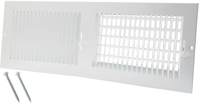 20 x 6 Inch [Duct Opening] Air Vent Covers for Wall or Ceiling - High Airflow 2 Way Steel Ventilation