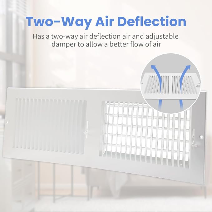 20 x 6 Inch [Duct Opening] Air Vent Covers for Wall or Ceiling - High Airflow 2 Way Steel Ventilation, alternate view 4