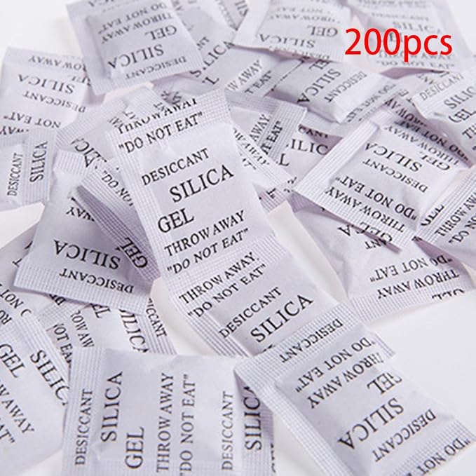 200 Pcs Food Grade Security Silica Gel Desiccant Pack Moisture Absorber Dehumidifier (Size:200 pcs), alternate product view 2