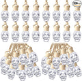 200 Pcs Hanging Car Diffuser Bottles Bulk, Empty Clear Glass Air Freshener Bottles with Wooden Cap for Perfume Essential