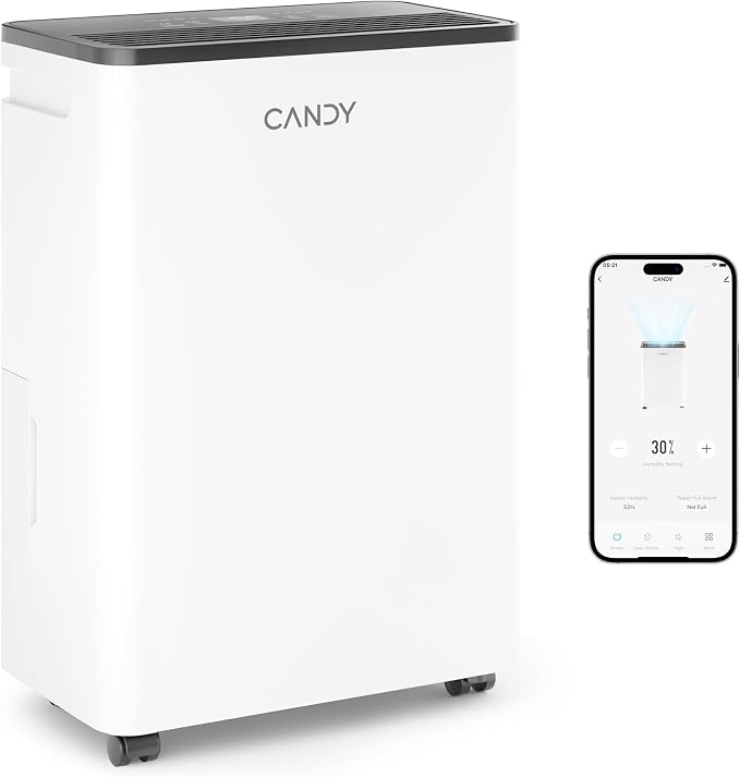 2000 Sq.Ft Dehumidifiers for Home, 34 Pints Portable Dehumidifier With Continuous/Auto Mode,0.66 Gal Tank, product image