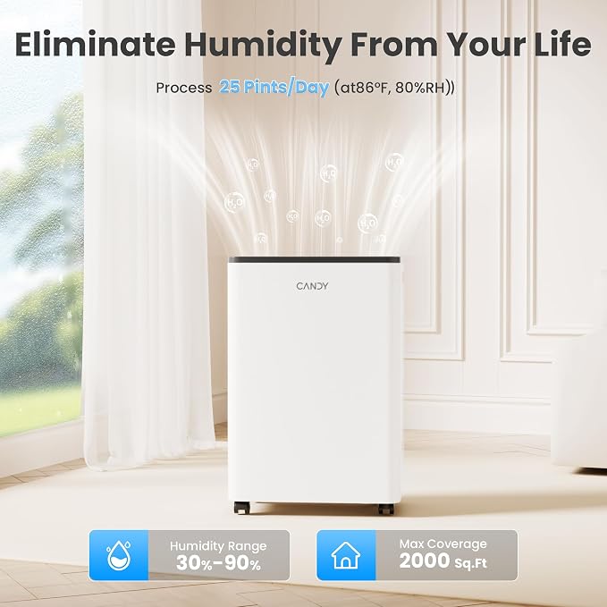 2000 Sq.Ft Dehumidifiers for Home, 34 Pints Portable Dehumidifier With Continuous/Auto Mode,0.66 Gal Tank, alternate product