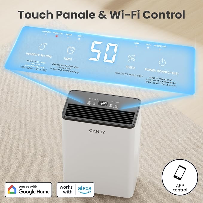 2000 Sq.Ft Dehumidifiers for Home, 34 Pints Portable Dehumidifier With Continuous/Auto Mode,0.66 Gal Tank, alternate product