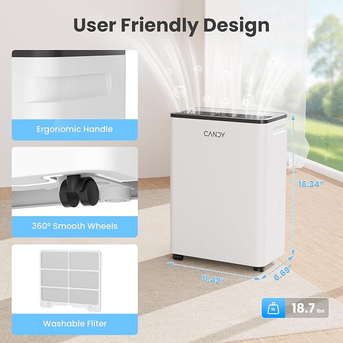 2000 Sq.Ft Dehumidifiers for Home, 34 Pints Portable Dehumidifier With Continuous/Auto Mode,0.66 Gal Tank, alternate product