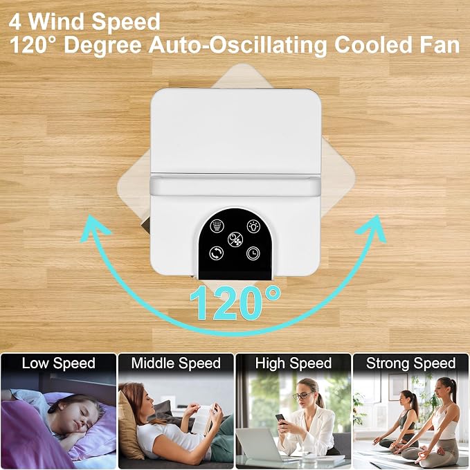 2000ML Misting Tower Fan Air Conditioner Fan,3 Level Humidify & 4 Speeds, 7 RGB Color Night Lights,Desk Portable Air